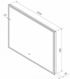 Зеркало с подсветкой Art&Max Sorrento 100x70см AM-Sor-1000-700-DS-F
